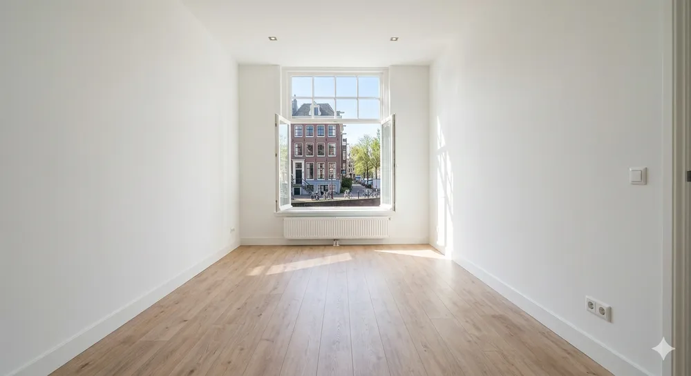 Bezemschoon opgeleverde kamer na ontruiming